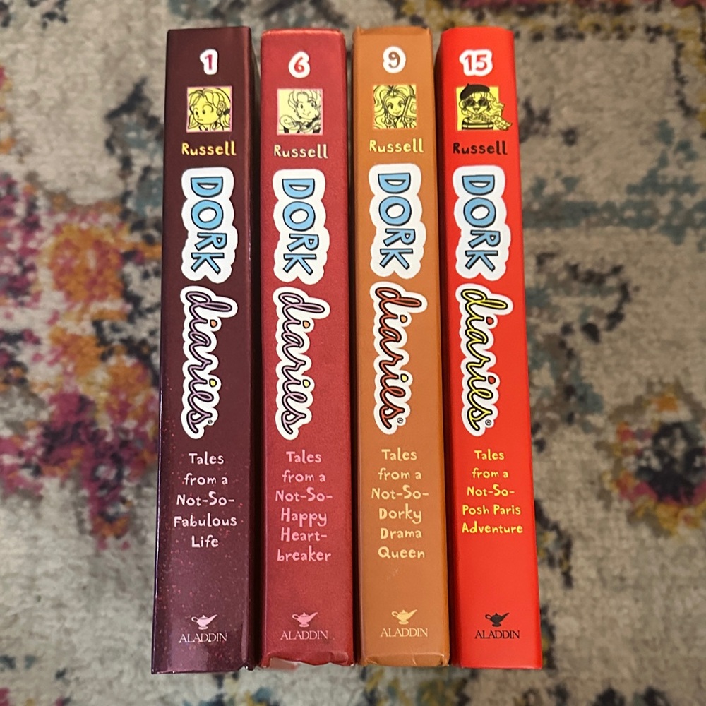 Dork Diaries Set, Books 1,6,9,15 by Rachel Renee Russell